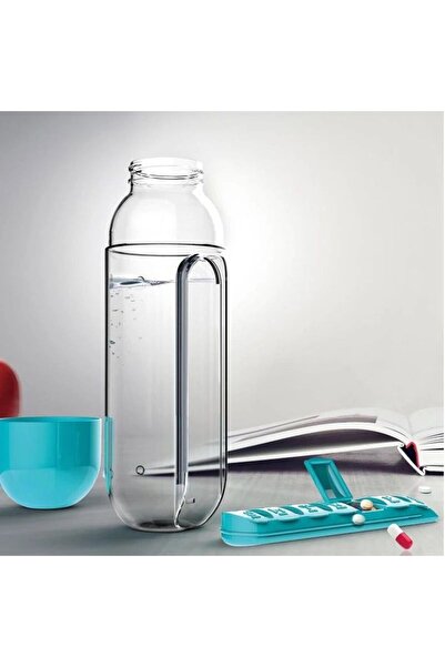 BLUE SİDE Dahili 7 Günlük Ilaç Organizer Su Şişesi Matara BPA FREE 600 ml
