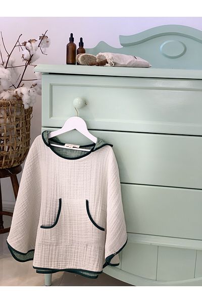 Mujo Baby&Kids ORGANIC SPECIAL TEXTURED 4-LAYER MUSLIN CHILDREN'S PONCH - NATURAL SERIES