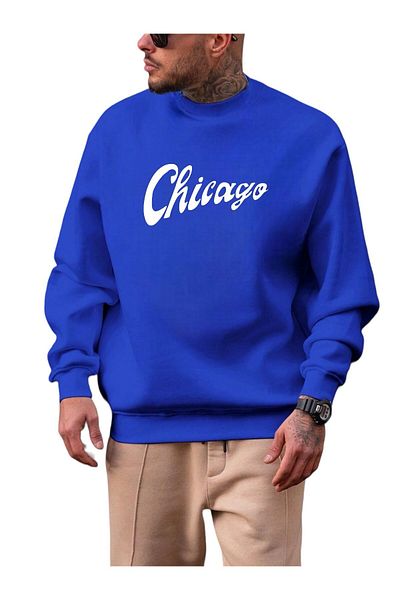 BENROMA Unisex Chicago Printed Crew Neck Sweat