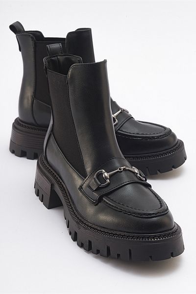 LuviShoes Жіночі черевики челсі з чорною пряжкою VESPER
