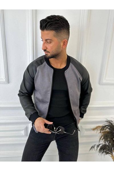 elkumoda Παλτό Judge Collar Sports Cut Αδιάβροχο και αντιανεμικό δερμάτινο μπουφάν με μανίκια νέας σεζόν