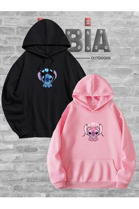 Jobia Outdoors Kad n Erkek Lilo Angel Stitch Sevgili Cift Kombini Tasar m Kapu onlu Sweatshirt 2 li Set Tak m Fiyat Yorumlar Trendyol