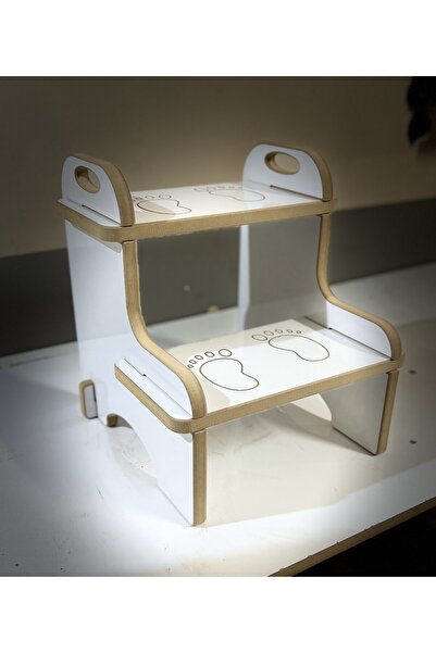 varje Ahşap Basamak Tabure Çocuk Banyo Wc Lavabo Merdiven Yükseltici Eğitici Kaymaz Montessori