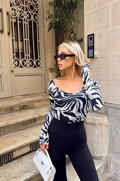 LACHT Γυναικεία φαρδιά γιακά μακρυμάνικη γκρι φθινοπωρινή ανοιξιάτικη πολυτελής μπλούζα