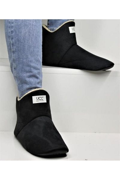 Mens black 2025 boot slippers