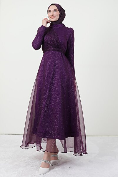 Giza Giyim Alara Hijab Βραδινό Φόρεμα Μωβ