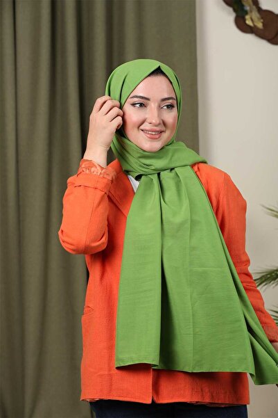 Trablus حجاب نسائي قطن جاز شال أخضر