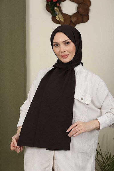Trablus Hijab Women's Cotton Jazz Shawl Dark Brown