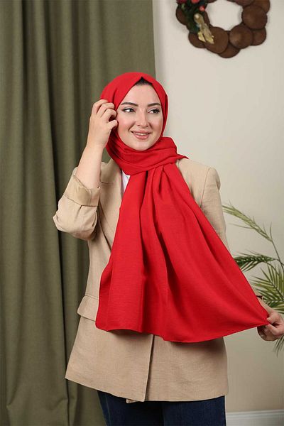 Trablus Hijab Women's Cotton Jazz Shawl Red