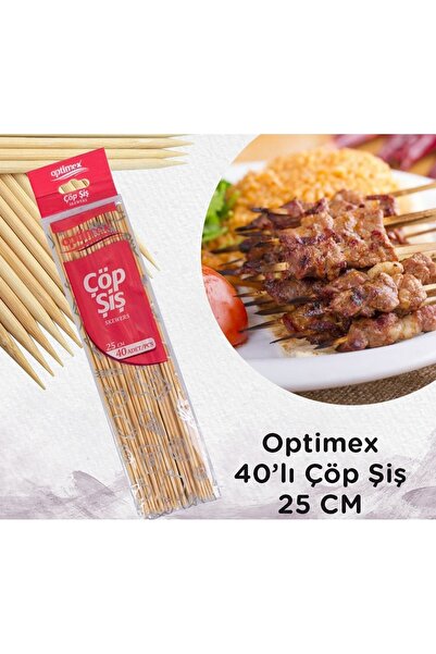 OPTİMEX Çöp şiş 25cm. 40'lı x 5 paket = 200 Adet