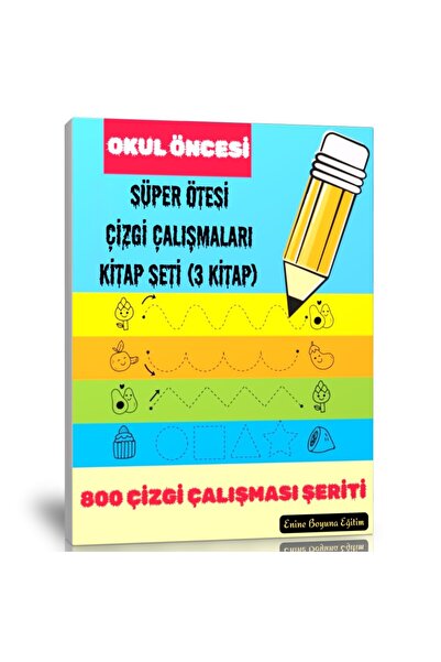 Enine Boyuna Eğitim Okul Öncesi SÜPER ÖTESİ Çizgi Çalışmaları Kitap Seti (3 K...