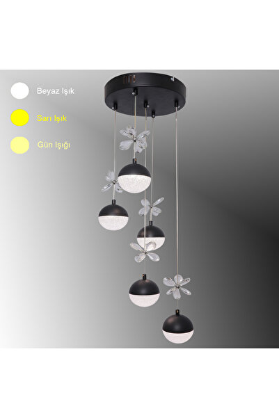 TT AYDINLATMA TT033-5-SY TT Aydınlatma Kelebek Toplu Model Mat Siyah 5 li 3 R...