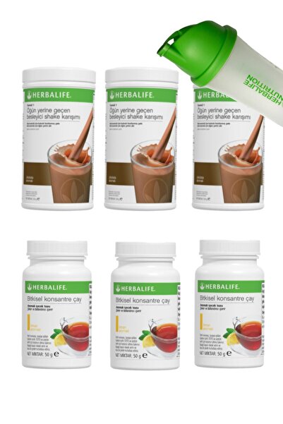 Herbalife Shake 3 Adet Çikolata + Çay 3 Adet Limon + Shaker Hediye