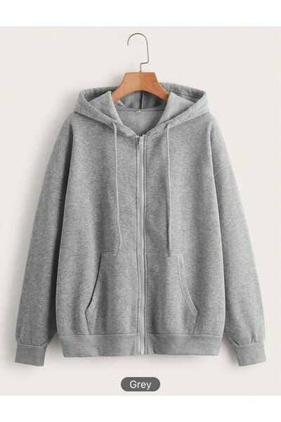 Rbgstore Gri Fermuarlı Hırka-S-M