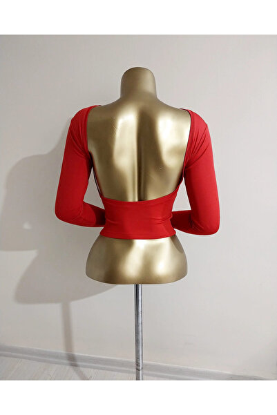 quella atelier Derin Sırt Dekolteli Sırtı Açık Bluz