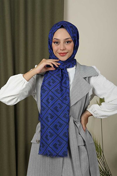 Trablus Жіночий шарф з візерунком F з бавовняної тканини з воланами