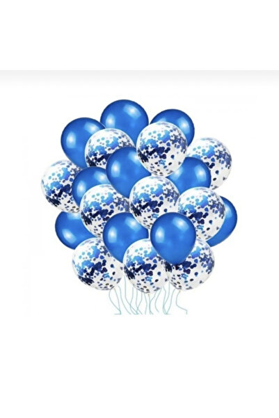 Yogi parti Mavi Konfetili Balon 10 Adet