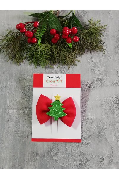 Toka Perisi 1 Christmas New Year Themed Pine Tree with Red Bow