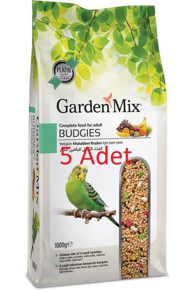 Gardenmix Platin Meyveli Muhabbet Kuş Yemi 1kg X 5 Adet