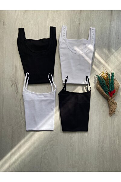 ParisTrend Γυναικείο βαμβακερό εσώρουχο 4 τεμαχίων με σχοινί και χοντρό λουράκι