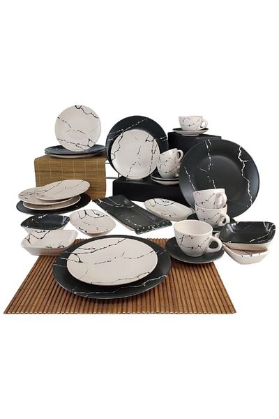 Keramika 31 Piece Breakfast Set for 6 People Marble Pattern