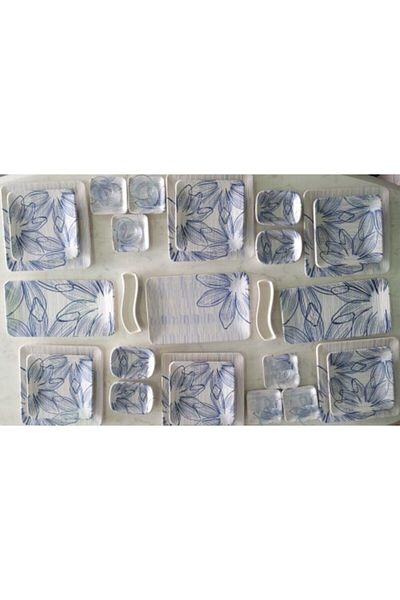 Keramika Alissa Blue 33 Piece Breakfast Set