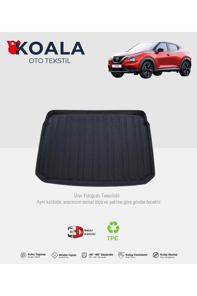 KoalaOtoTekstil Nissan Juke (Üst Bagaj) (2015-2020) 3d Bagaj Havuzu