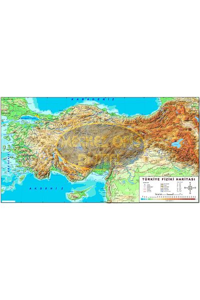 MOD TURKEY PHYSICAL MAP 50X70 CM