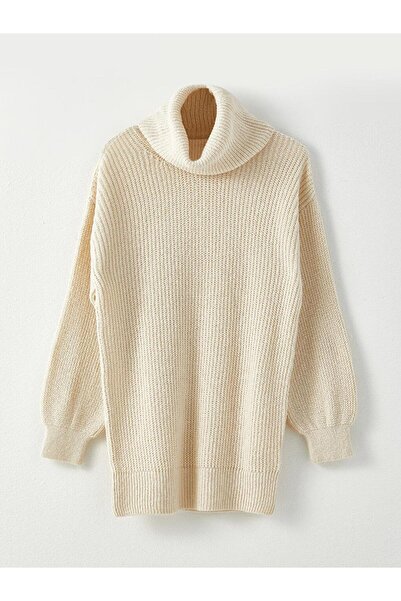 LC Waikiki LCW Casual Dik Yaka Düz Uzun Kollu Kadın Triko Tunik