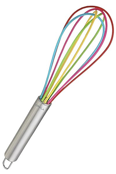 Orvila Metal Handle Silicone Beater |   Anti-Scratch Steel Mixer