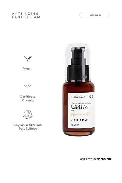 VERSEW Organik Anti Aging Kırışıklık Önleyici Yaşlanma Karşıtı Yüz Kremi 50 Ml