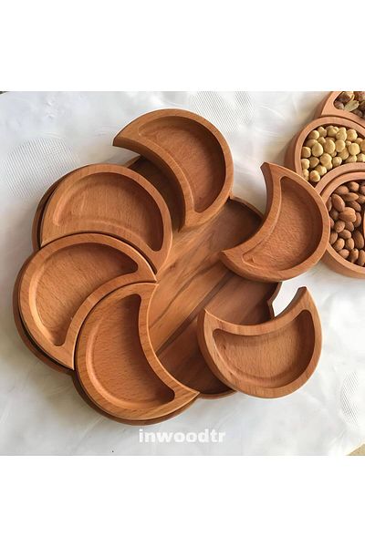 inwood Ξύλινη Μπολ Μπισκότων 6 τεμαχίων Half Moon Μπολ Μπισκότων Μελέτης