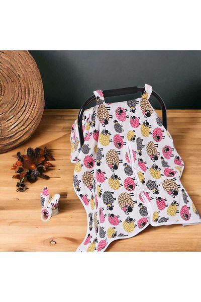 SEMTEKSTİL Gift Kuzucuk2 Stroller Cover 110*85 Cm with Snap Fasteners (AK TREE TEETHER WITH GIFT)