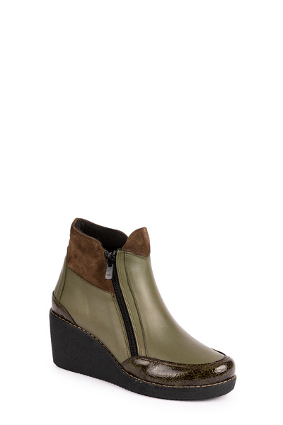 Elile Shoes Hakiki Deri 34-35-41-42 Numara Dolgu Topuk Kadın Bot