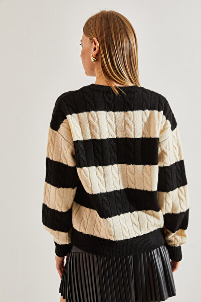 Bianco Lucci Dámský pletený svetr s výstřihem do V