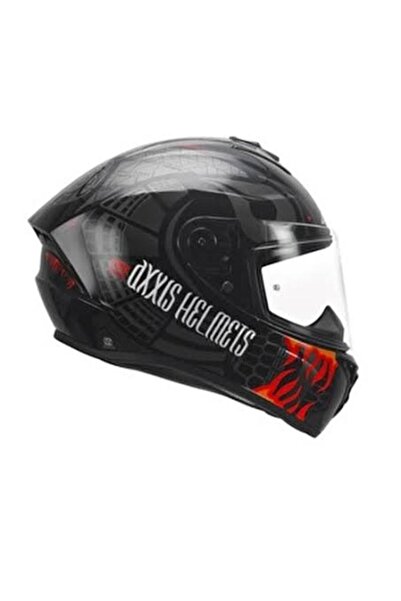 AXXIS Draken Maori Kırmızı Siyah Full Face Kask