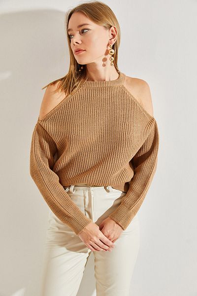 Bianco Lucci Schulterfreier Strickpullover für Damen