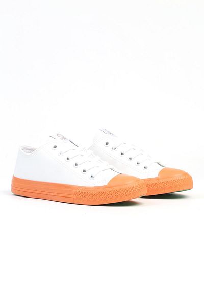 Benetton ® |   BN-31040 - 3374 Alb Portocaliu - Pantofi sport pentru damă