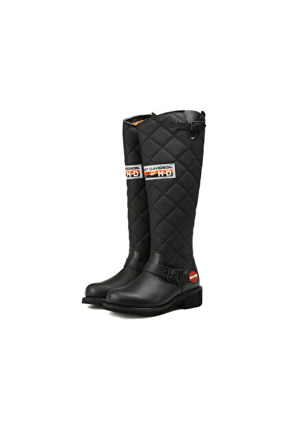 Harley Davidson Siyah Kadın Çizmesi 025G100074-Black-Derı