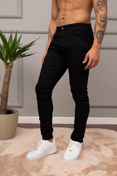 WAMOSSALAPLI Slim Fit μαύρο τζιν Lycra