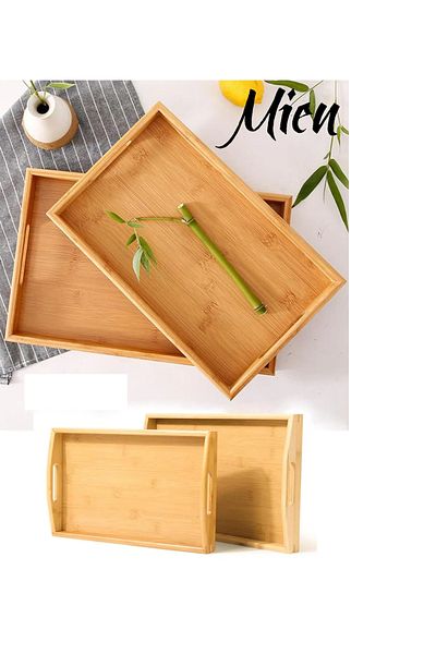MİEN Mien Set of 2 Bamboo Coffee Presentation Trays