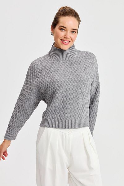 Two Mail WAIST DECOLTED KNITWEAR BLUZ 22201