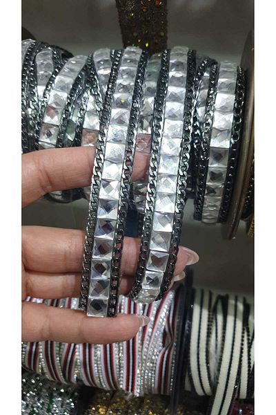 ESRA ŞELEM Iron-On Sided Edge Chain Mirrored Strip Sconce Decorative Strip Accessory Hobby