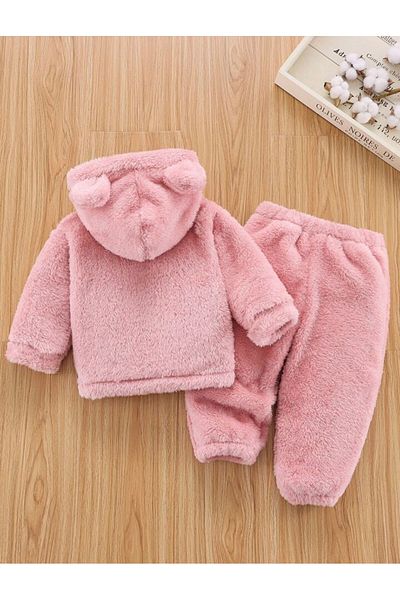 Bubito Welsoft Set aus Unisex-Plüsch-Unterteil für Kinder, Lachsfarben