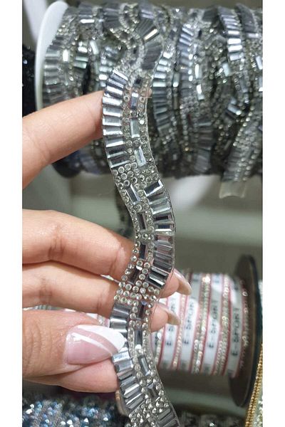 ESRA ŞELEM Iron-On Mirrored Strip Decorative Strip Evening Dress Strip Accessory