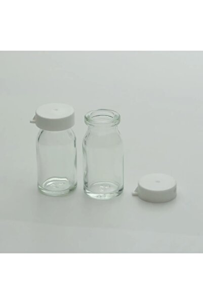 DODOPAZAR 8cc Flakon Şişe Beyaz Plastik Kapaklı Sızdırmaz Mini Cam Şişe 252 Adet