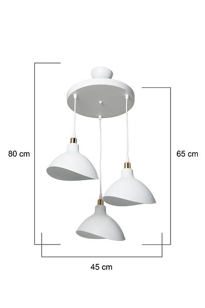 EvLight 3-Piece Metric White Pendant Lamp Chandelier