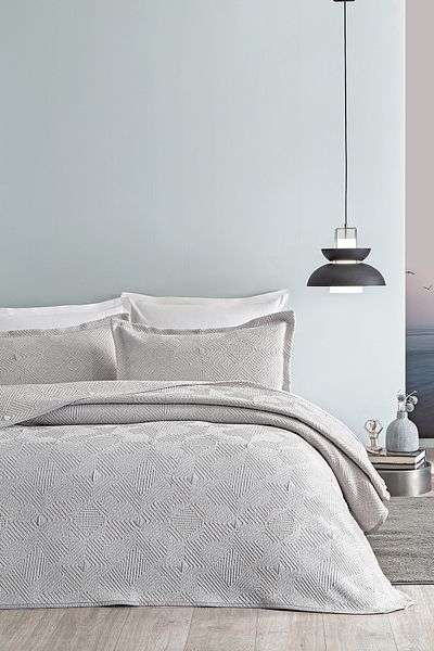 Puffy Shay Double Bedspread Set - Gray
