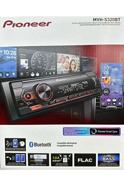 Pioneer MVh-320Bt Bluetooth USB'li Oto Teyp uyumlu