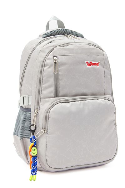 KAFF Young 51583 Gray Gray Unisex Multi-Pocket Water Resistant Cover Backpack with Keychain Accessory